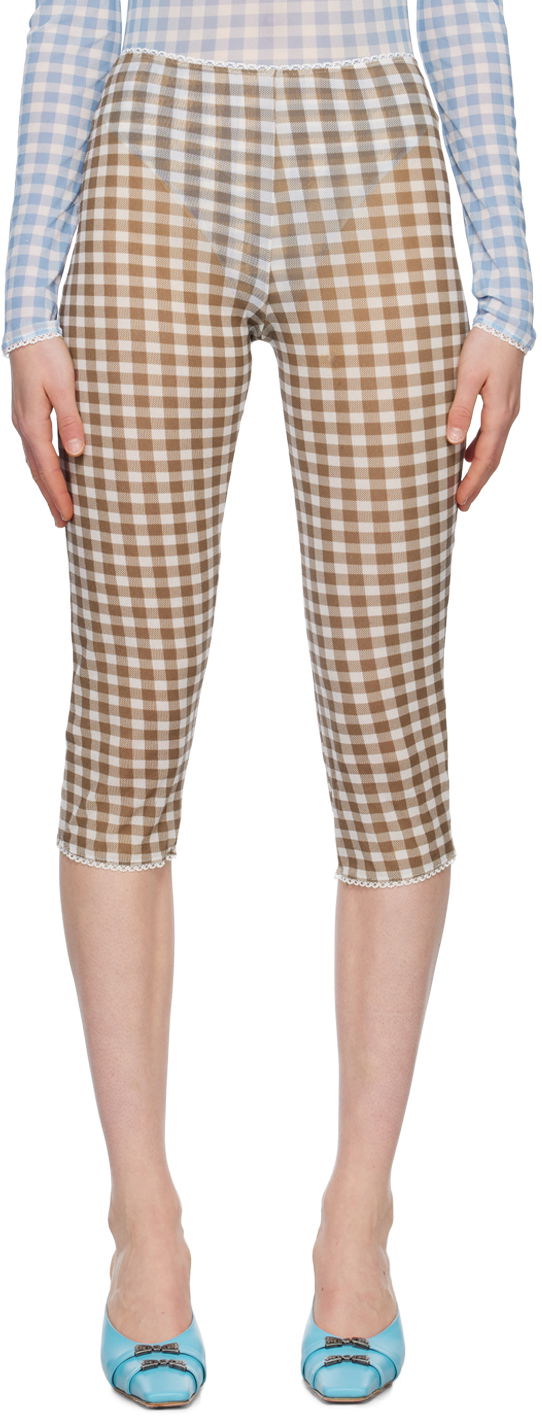 Housut Acne Studios Check Trousers Beige | A80096-, 0
