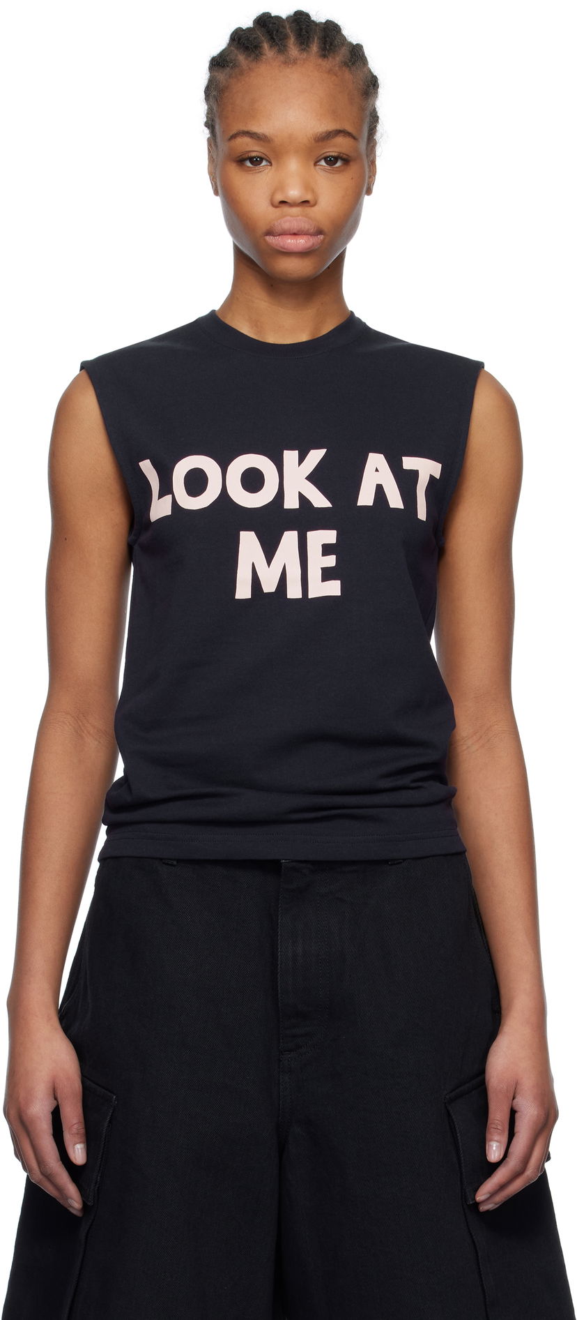 Tankkitoppi JW Anderson JW Anderson 'Look At Me' Printed Tank Top Musta | JO0264-PG1510