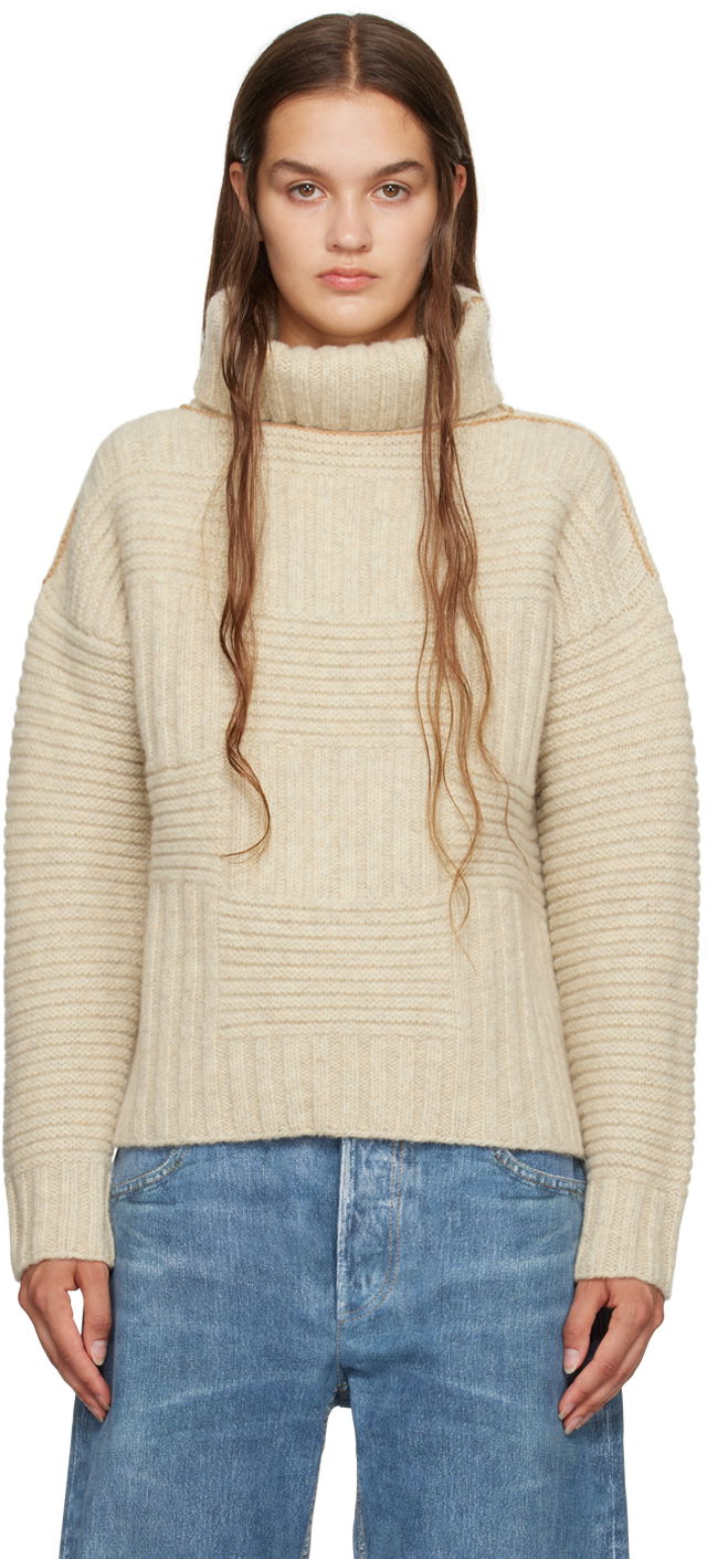 Villapaita Bottega Veneta Intreccio Turtleneck Beige | 751932 V36V0, 0