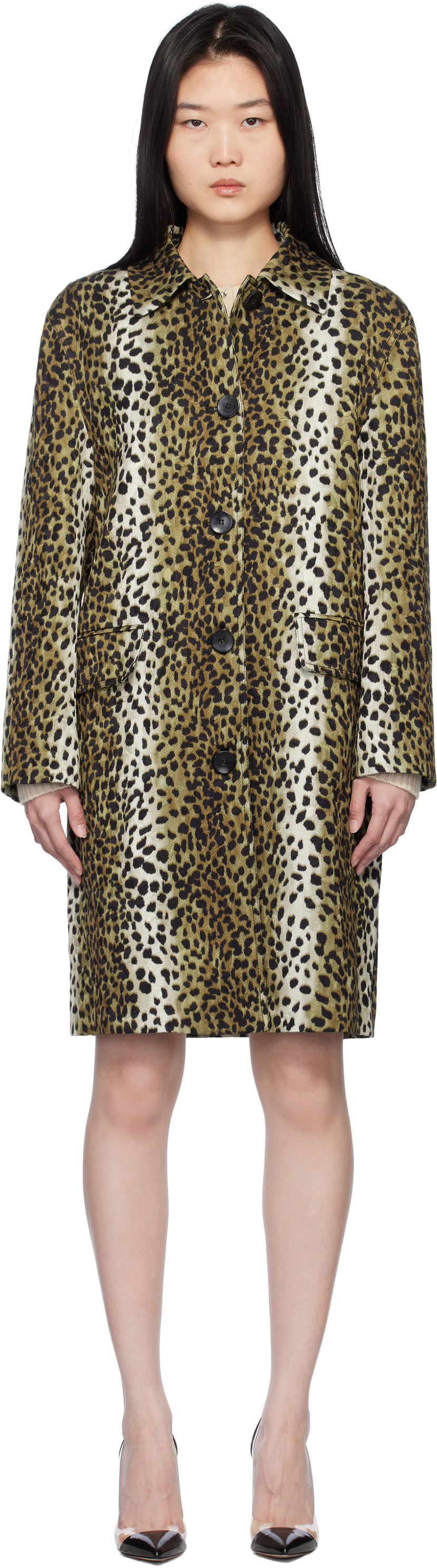 Takit Blumarine Blumarine Printed Jacquard Coat Ruskea | P522S093A