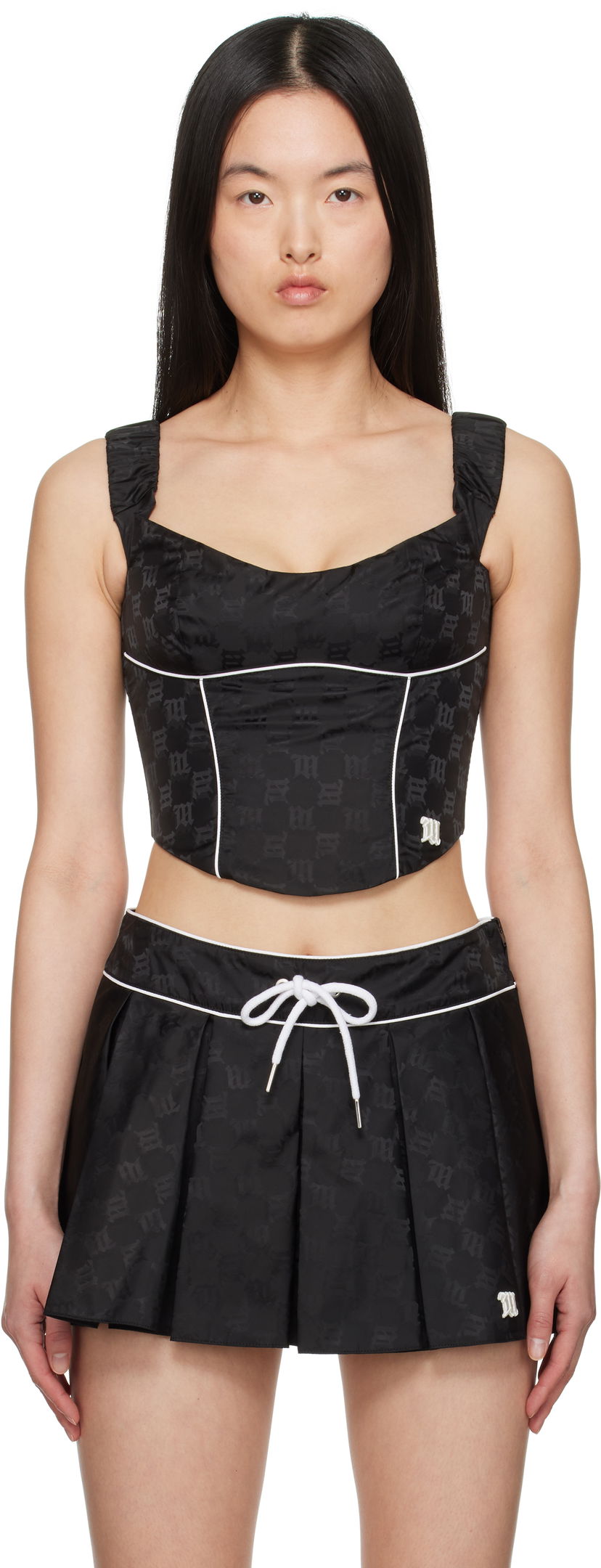 Hame MISBHV MISBHV Monogram Nylon Corset Top Musta | 250W104