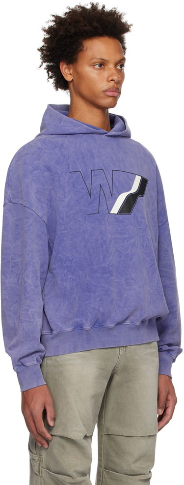 Huppari We11done Wave Line Graphic Print Hoodie Violetti | WD-TH3-22-708-U-NV, 1
