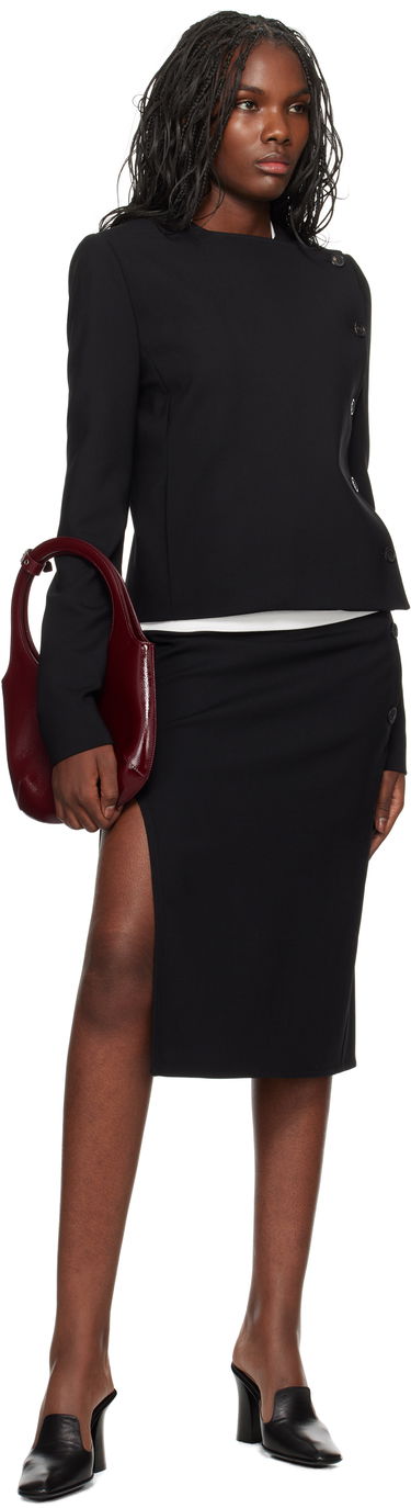 Takki Courrèges Buttoned Tailored Jacket Musta | 424CVE102WO0113, 3