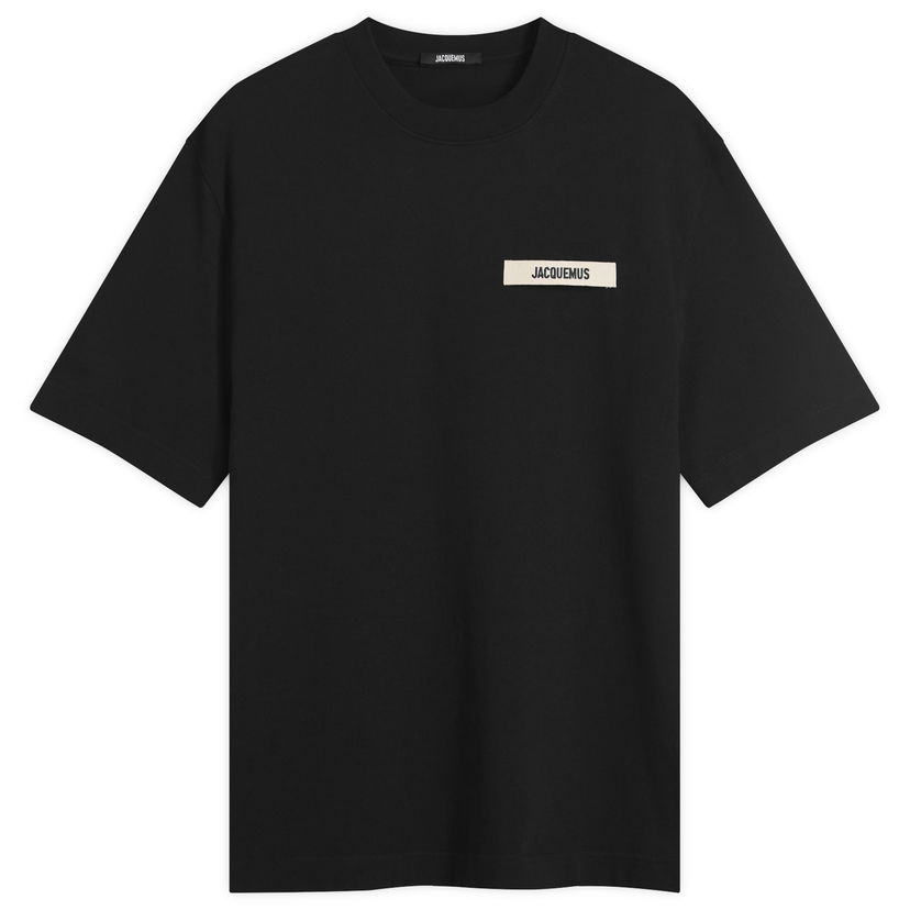 T-paita Jacquemus Jacquemus Grosgrain Logo T-Shirt, Size Large Musta | 25HTSM00133AJ00226-990
