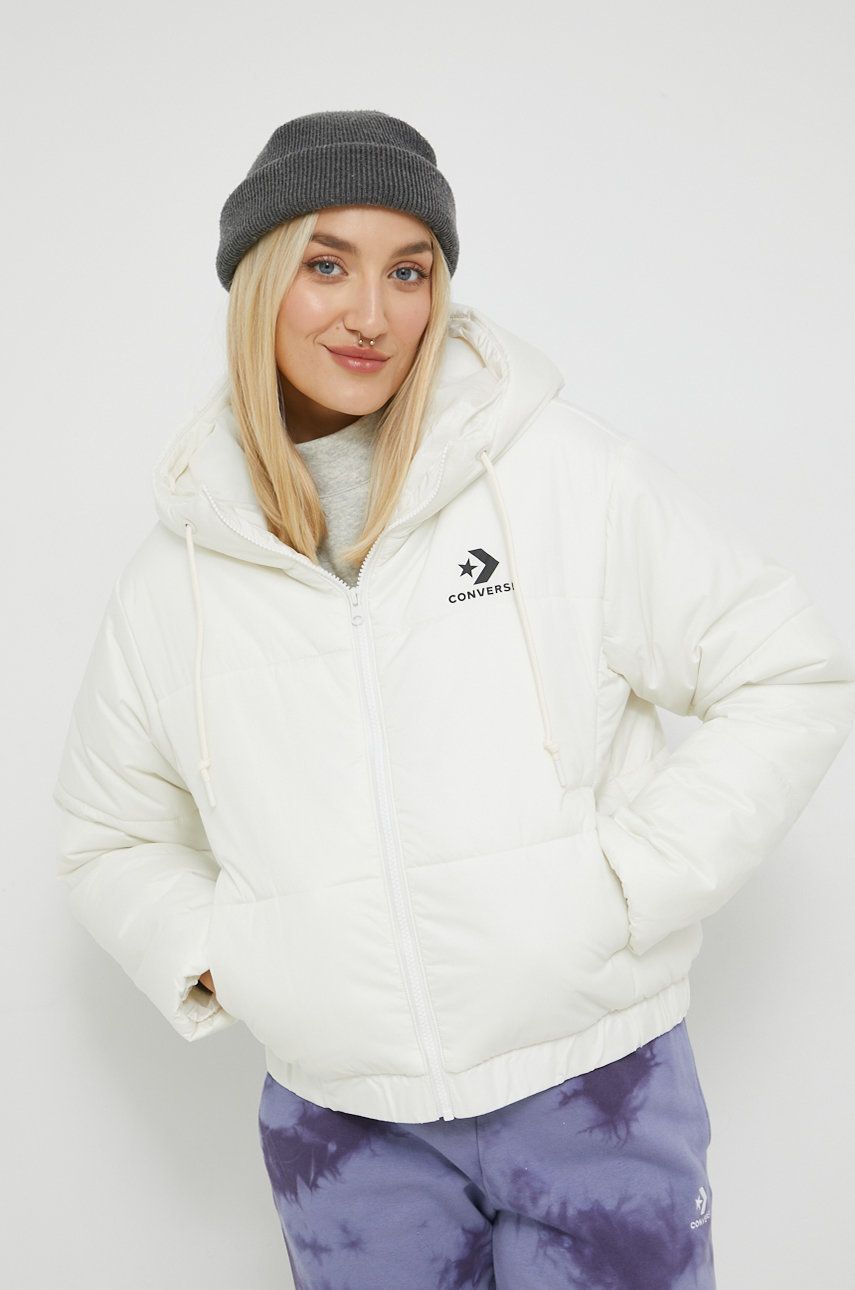 Puffer takki Converse Short Puffer Jacket Valkoinen | 10023736.A01, 0