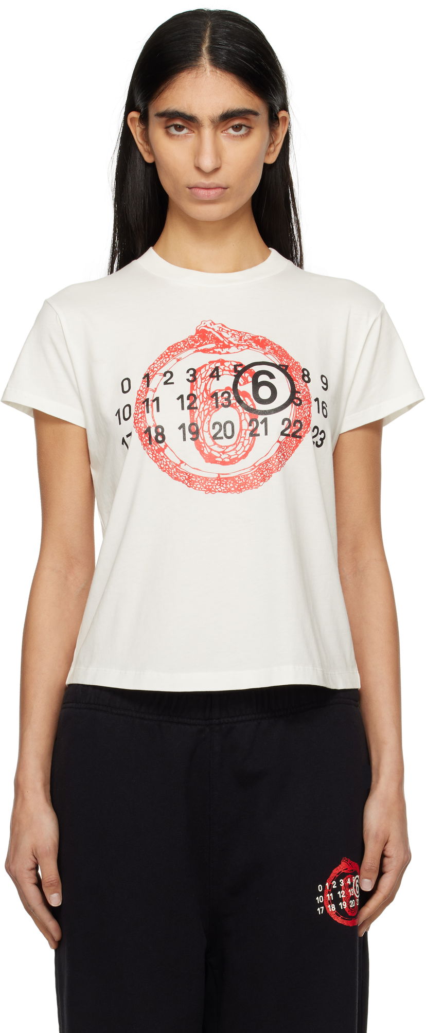 Crop top Maison Margiela MM6 Maison Margiela Lunar New Year Capsule T-Shirt Valkoinen | S62GD0196 S24312
