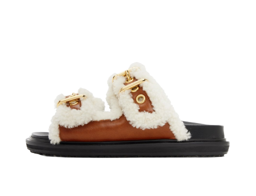 Tennarit ja kengät Marni Shearling Fussbett 2 Sandals Valkoinen | FBMS014501 P5045