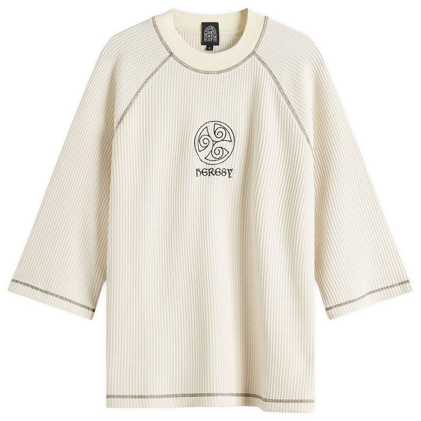 Villapaita Heresy Heresy Tri-Spiral Waffle T-Shirt Beige | HSS25-T04-ECR