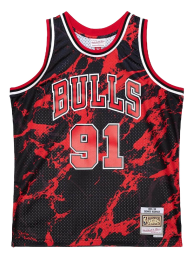Jersey Mitchell & Ness NBA Chicago Bulls Dennis Rodman Team Marble Swingman Jersey Punainen | TFSM1278-CBU97DRDBLCK