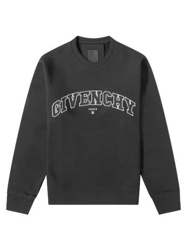 Huppari Givenchy College Embroidered Logo Crew Sweat Black Musta | BMJ0H63Y78-001