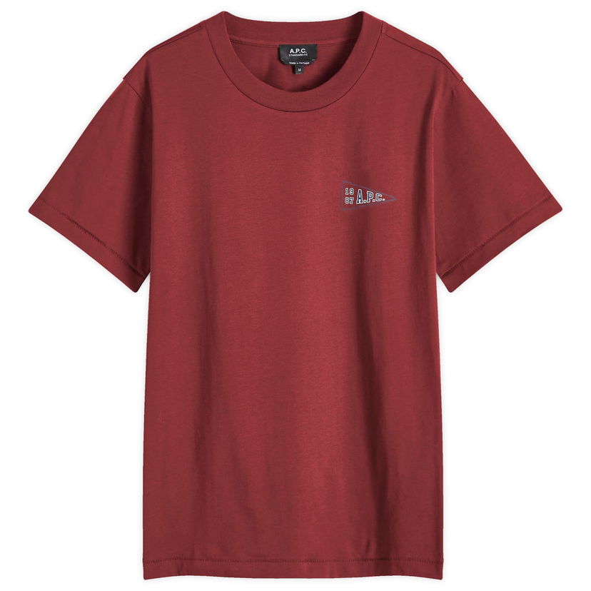 T-paita A.P.C. College Logo T-Shirt Burgundia | COHBW-M26427-GAC