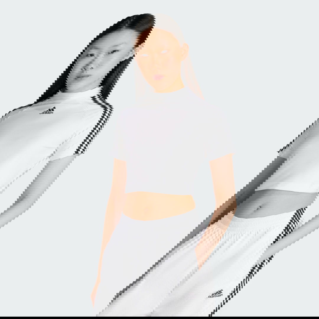 Crop top adidas Performance Teamgeist Adicolor Cropped Tee Valkoinen | JZ8279, 0