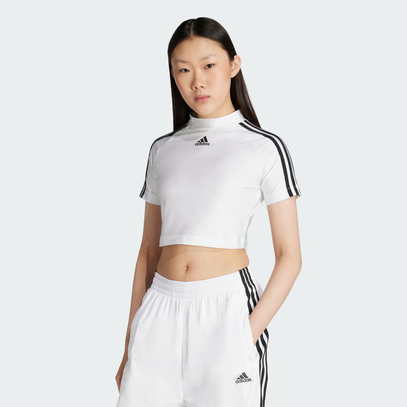 Crop top adidas Performance Teamgeist Adicolor Cropped Tee Valkoinen | JZ8279