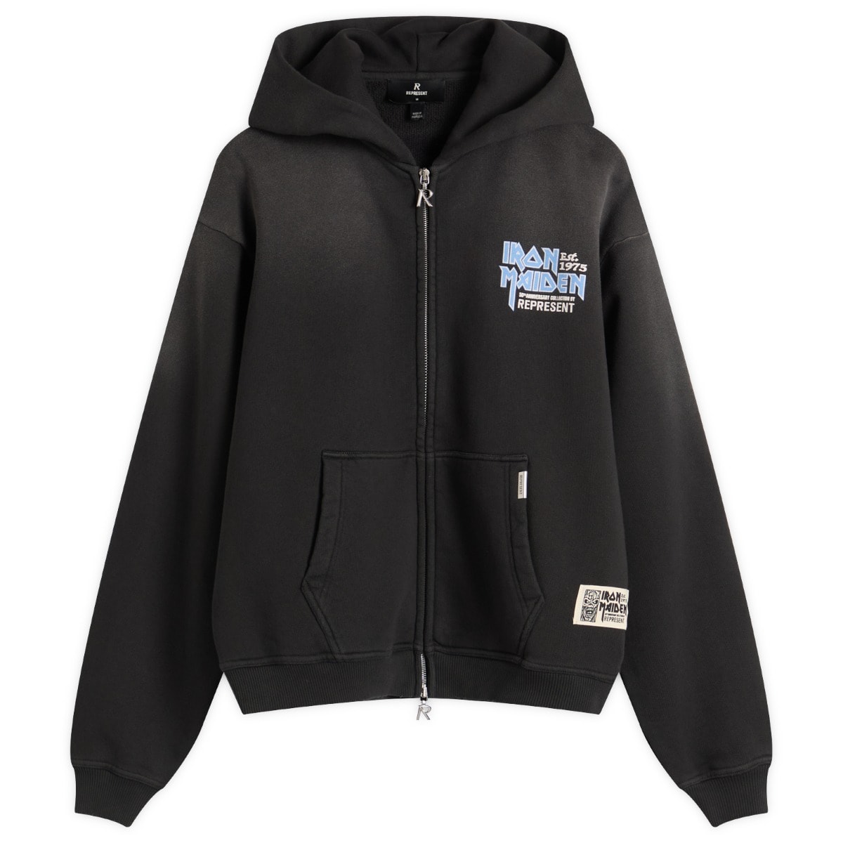 Huppari Represent Clo Iron Maiden Anniversary Zip-Up Hoody Musta | MLM100578-04, 0