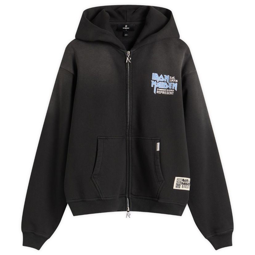 Huppari Represent Clo Iron Maiden Anniversary Zip-Up Hoody Musta | MLM100578-04