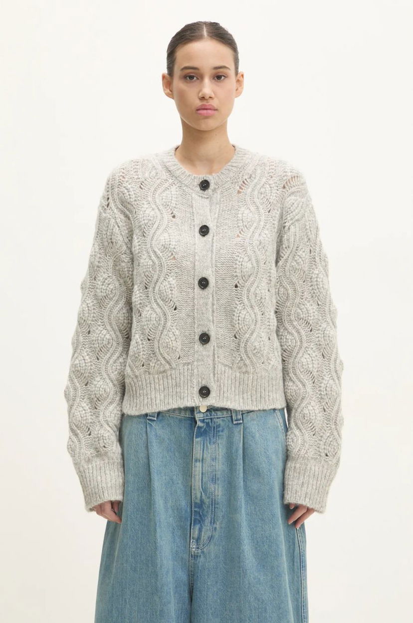 Villapaita Samsoe Samsoe Knitted Cardigan Harmaa | F24400095