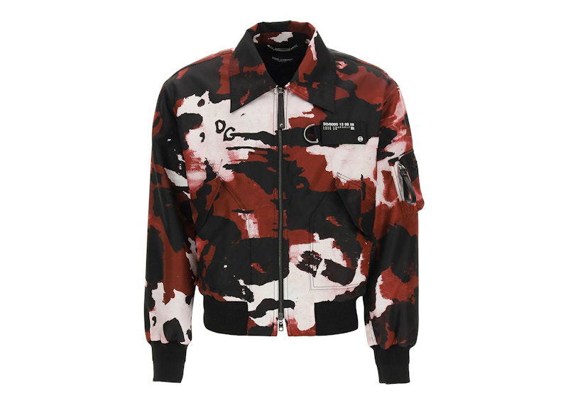 Bomber-takki Dolce & Gabbana Dolce & Gabbana Camo Print Bomber Jacket Monivärinen | G9UI4Z/HSMNB