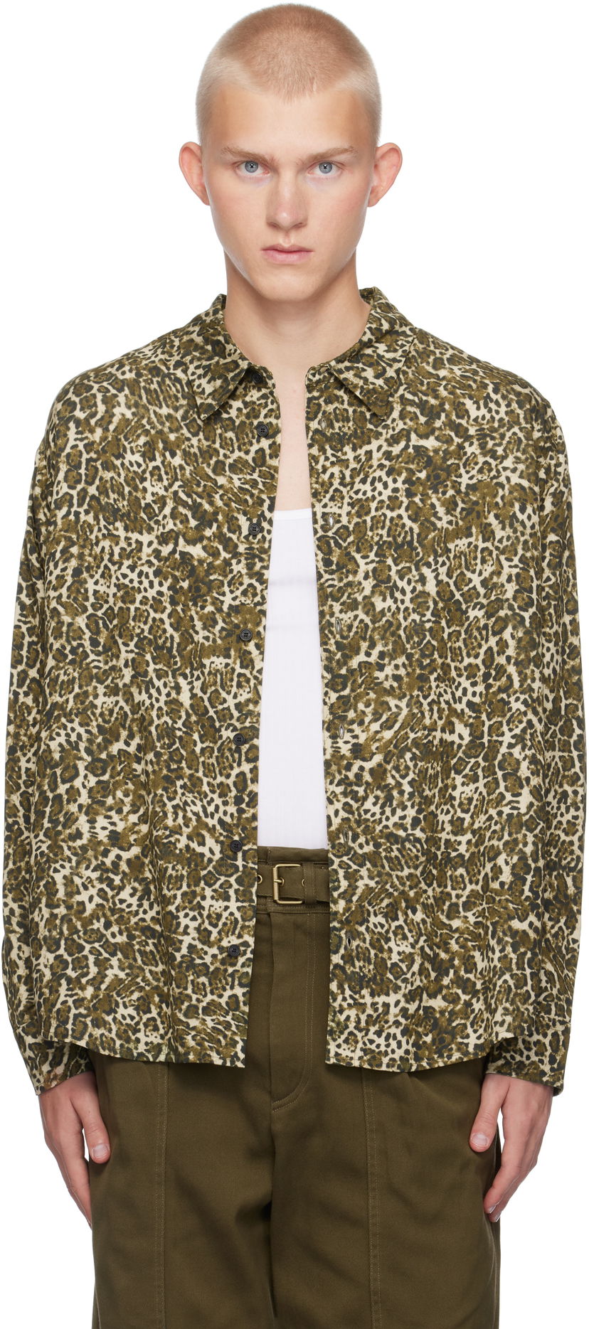 Paita ISABEL MARANT Isabel Marant Cybilio Leopard Print Shirt Beige | CH01B-B4I03H
