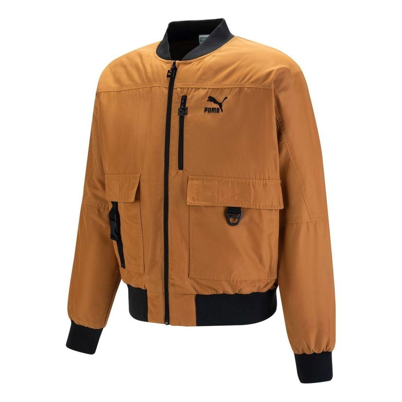 Bomber-takki Puma Multi Pocket Logo Jacket Ruskea | 535584-74