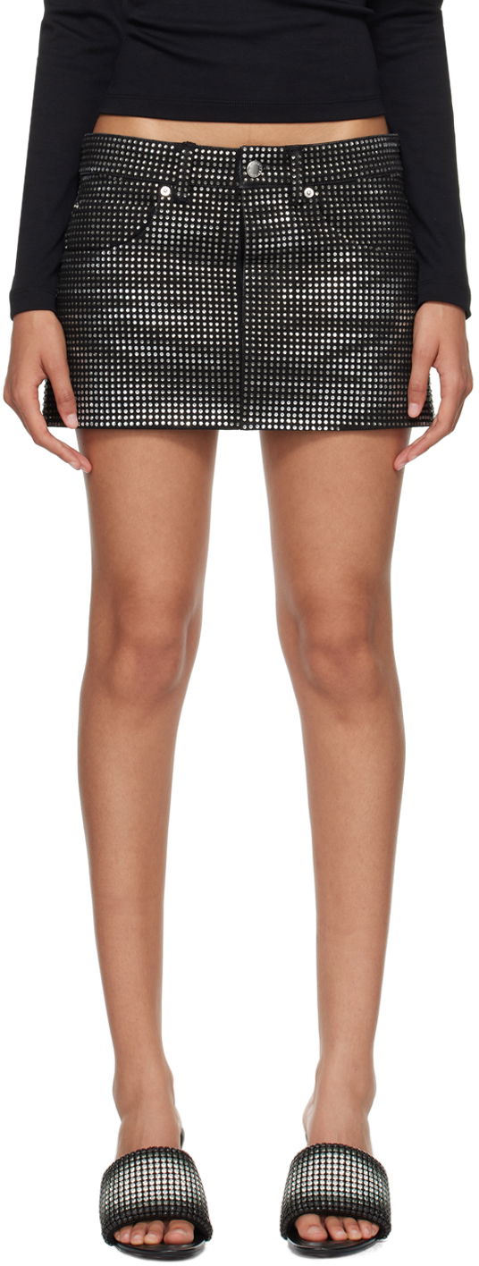 Hame Alexander Wang Crystal Mini Skirt Musta | 1WC3245377