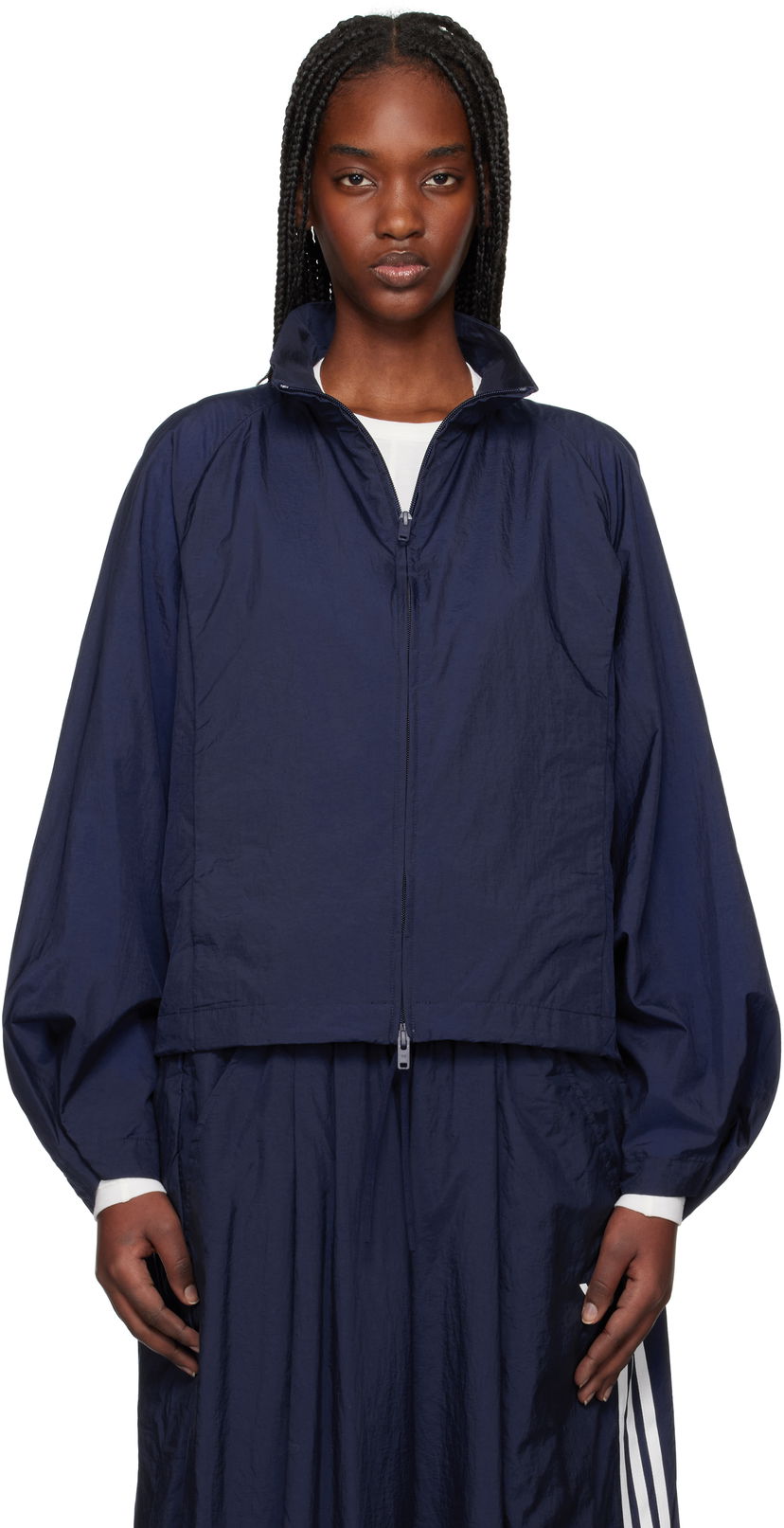 Tuulitakki Y-3 Y-3 Nylon Cropped Jacket Tummansininen | JM3198