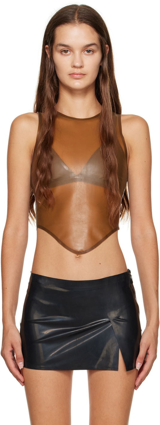 Tankkitoppi Miaou Miaou Jinx Sheer Tank Top Ruskea | 7044LTXBRW