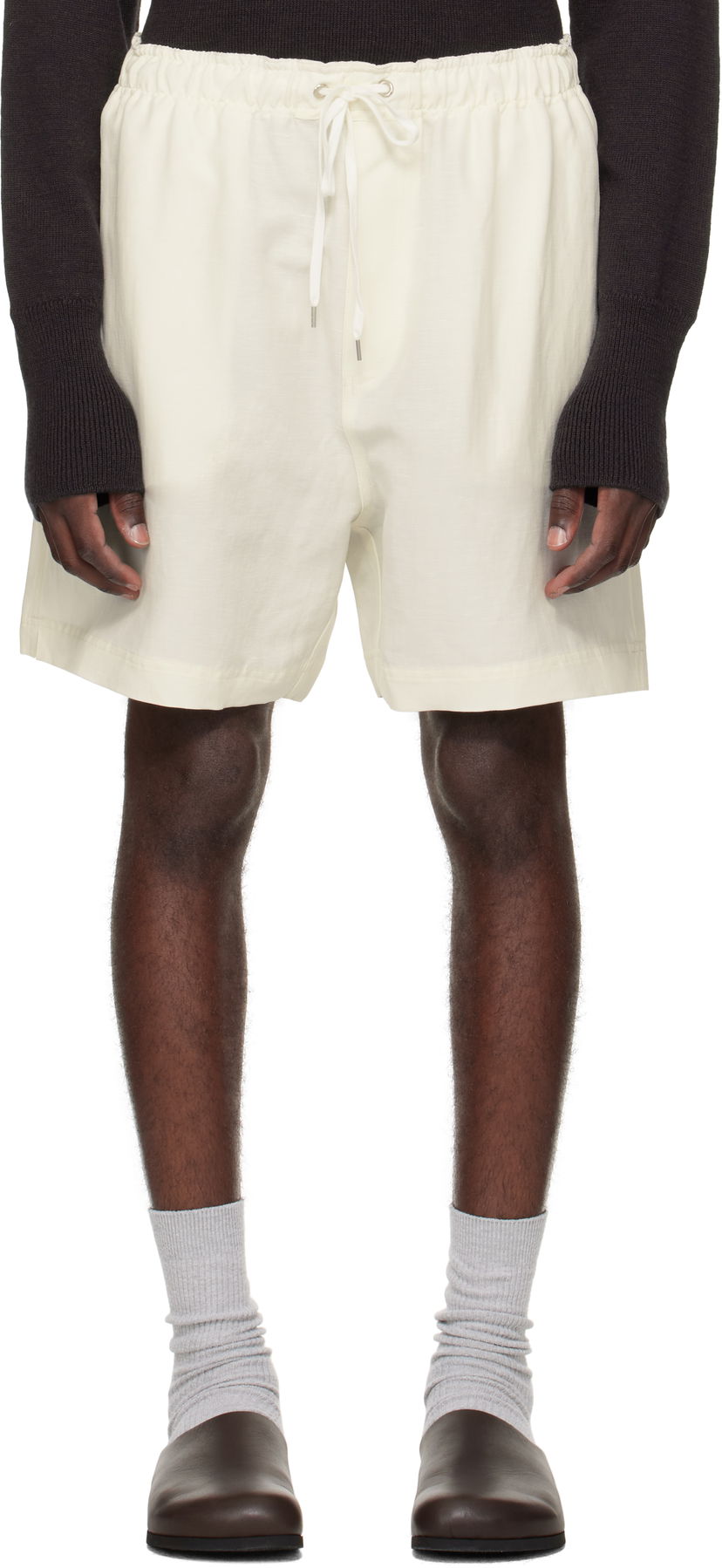 Shortsit Studio Nicholson Starboard Drawstring Shorts Valkoinen | STARBOARD SNM - 1369