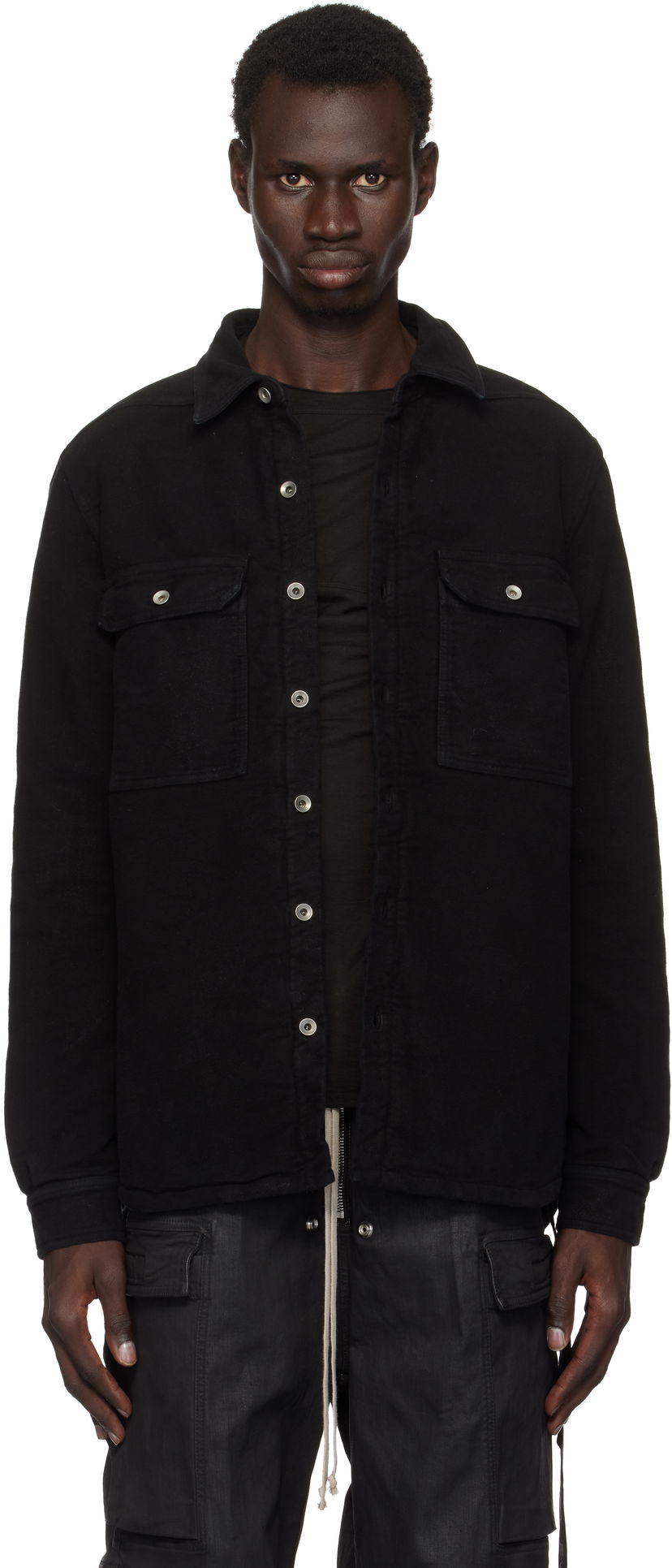 Paita Rick Owens Outershirt Jacket Musta | DU02D2755 MO
