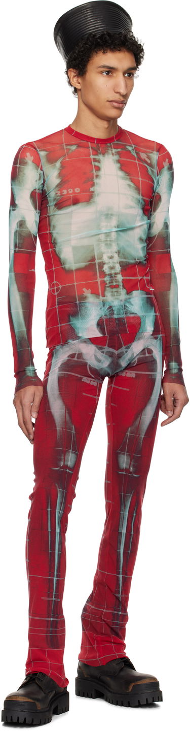 T-paita Jean Paul Gaultier Jean Paul Gaultier 'The Squeletor' Mesh Top Punainen | 25/33-F-TO241-T580-3058, 3