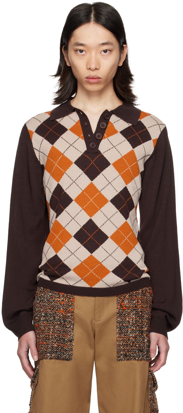 Poolopaita Anna Sui Anna Sui Argyle Polo Ruskea | 624P20