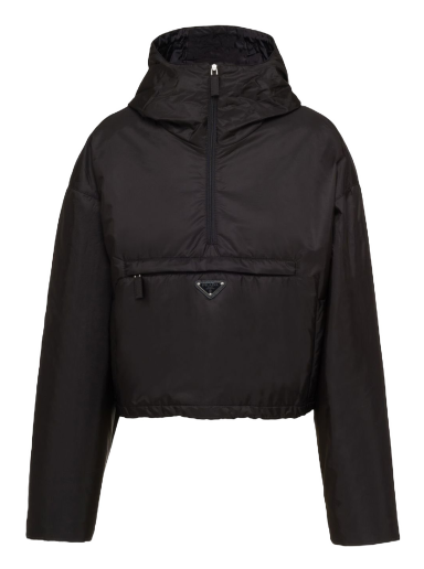 Takki Prada Triangle Logo Hooded Jacket Musta | 29Z097S2311WQ9
