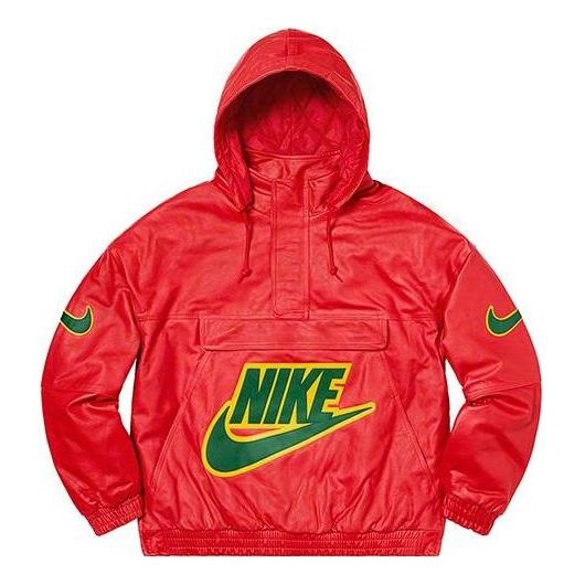 Tuulitakki Supreme Leather Anorak Punainen | SUP-FW19-10725