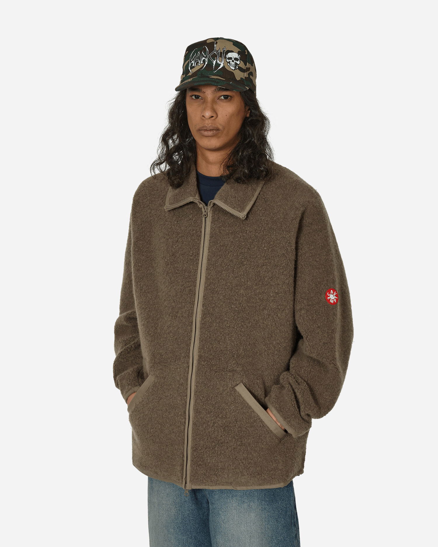 Takki Cav Empt Wool Boa Fleece Zip Up Jacket Khaki Vihreä | CES25CS22 KHKI, 1