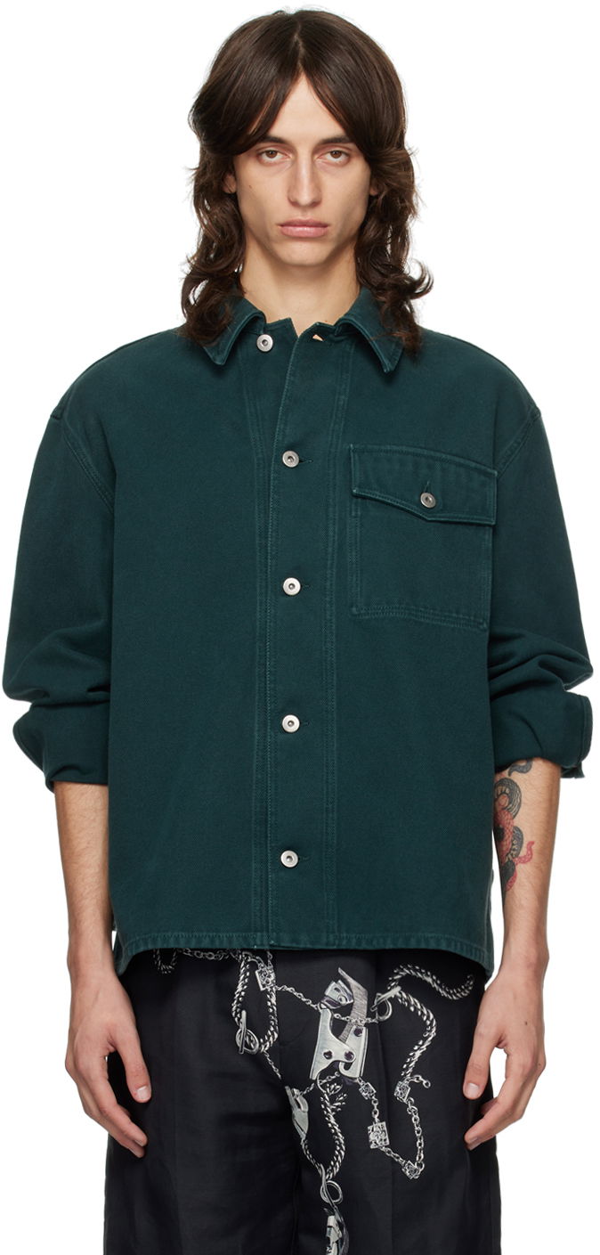 Paita Burberry Denim Overshirt Vihreä | 8091783