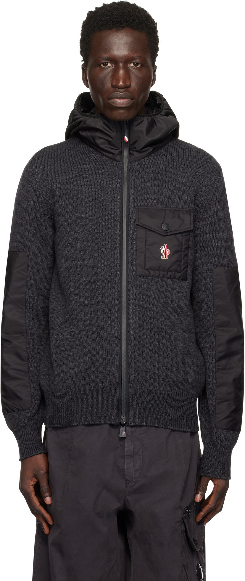 Villapaita Moncler Wool Zip-Up Hoodie Harmaa | J20979B00013A9462