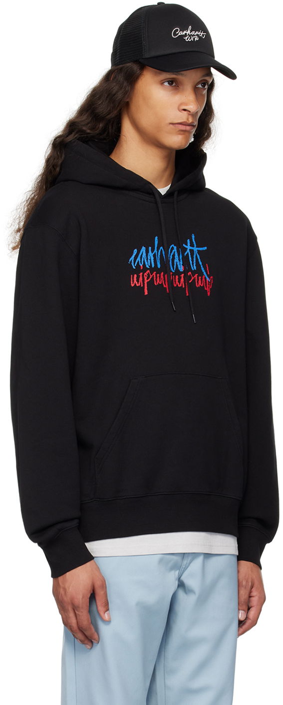 Huppari Carhartt WIP Stereo Script Black Hoodie Musta | I033624, 1