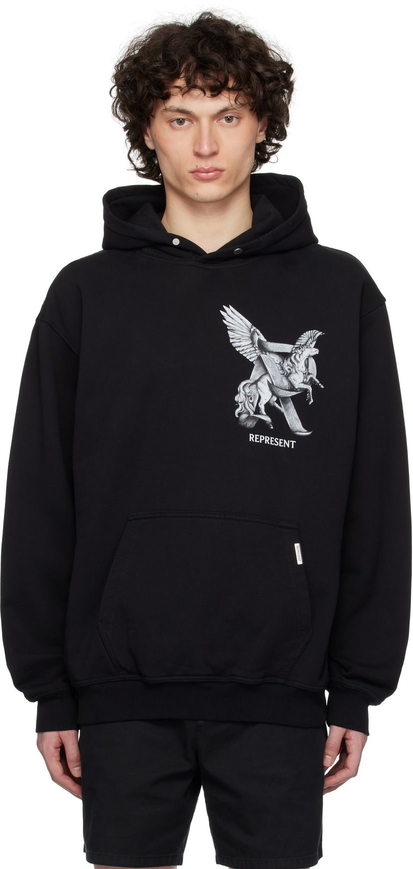 Huppari Represent Clo Represent 'Elegance In Motion' Graphic Print Hoodie Musta | MLM41065