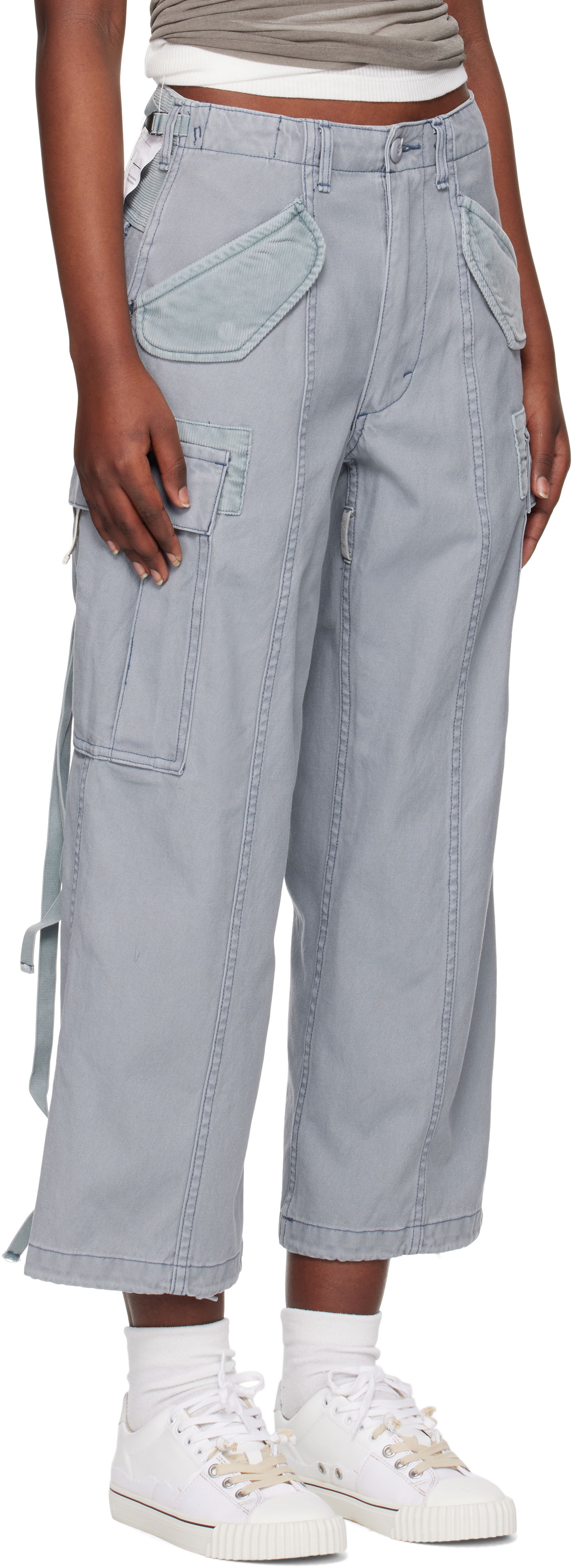 Cargo housut R13 R13 Cropped Cargo Pants Harmaa | R13WD320-D279A, 1