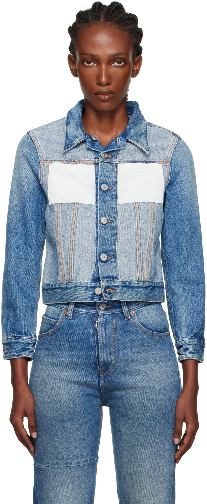 Takki Maison Margiela MM6 Maison Margiela Reversed Denim Jacket Sininen | S52AM0328 M30018