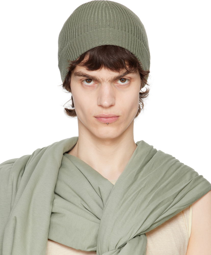 Pipo Rick Owens Rick Owens Hollywood Ribbed Beanie Vihreä | RU01E5495 RIBWS