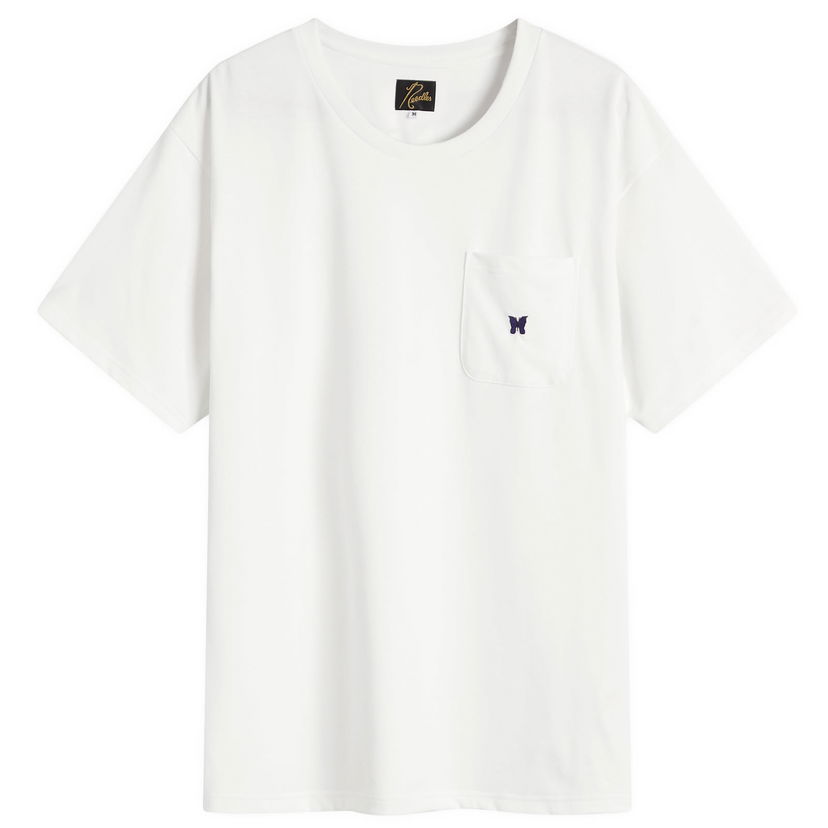 T-paita Needles Needles Papillion Pocket T-Shirt, Size Large Valkoinen | QV362-A