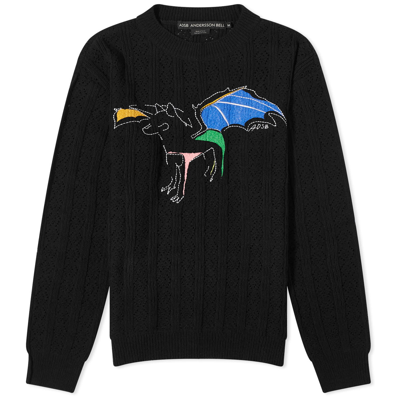 Villapaita Andersson Bell Dragon Summer Crew Neck Sweater Musta | ATB1041U-BLACK, 0