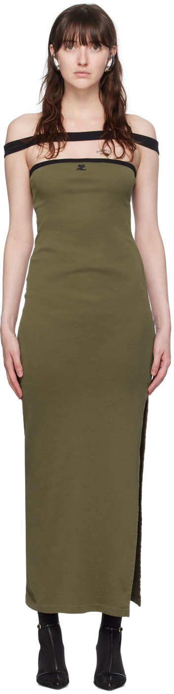 Mekko Courrèges Cutout Detail Maxi Dress Vihreä | 224JRO400JS0070