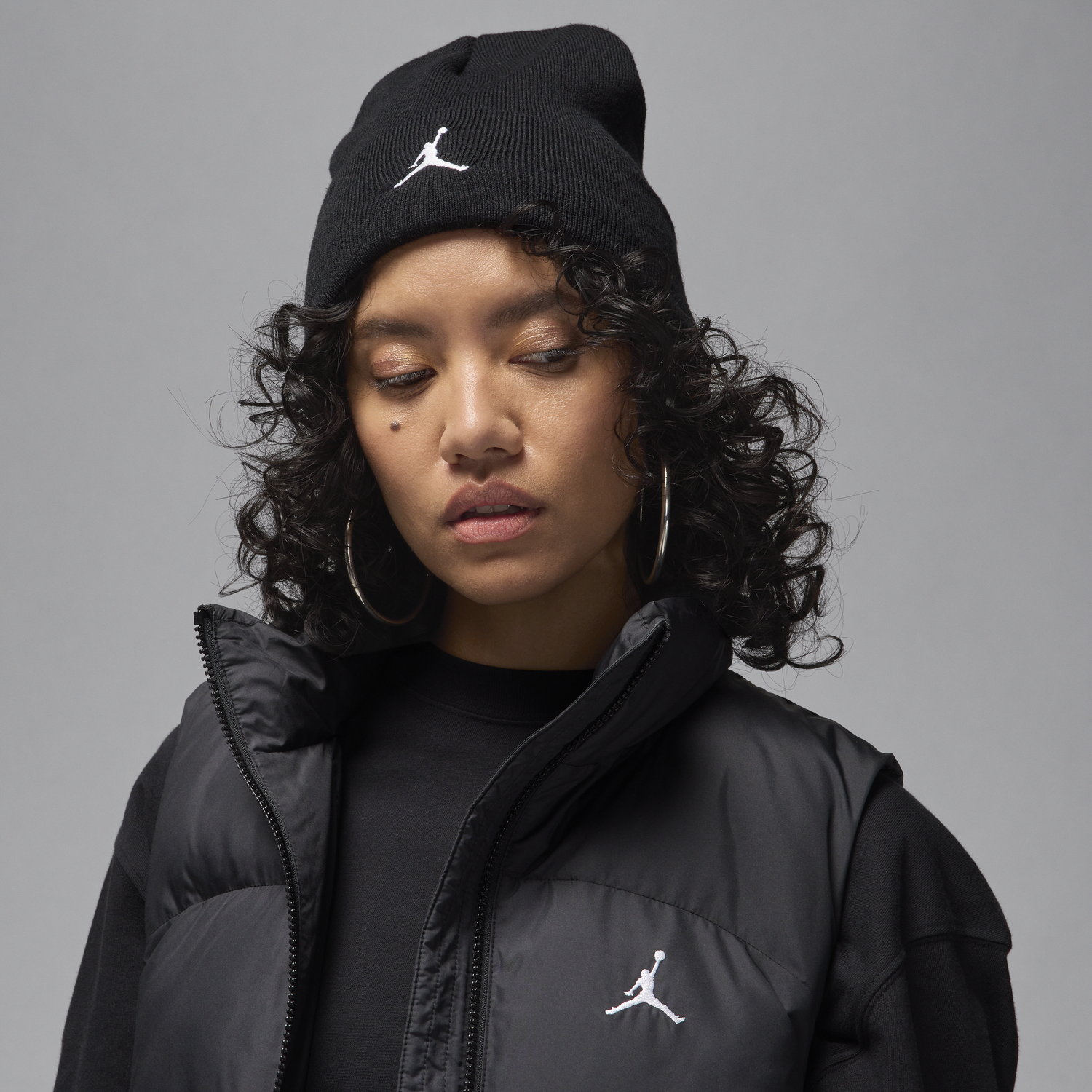 Pipo Jordan Peak Satin-Lined Beanie Musta | HJ3224-010, 0