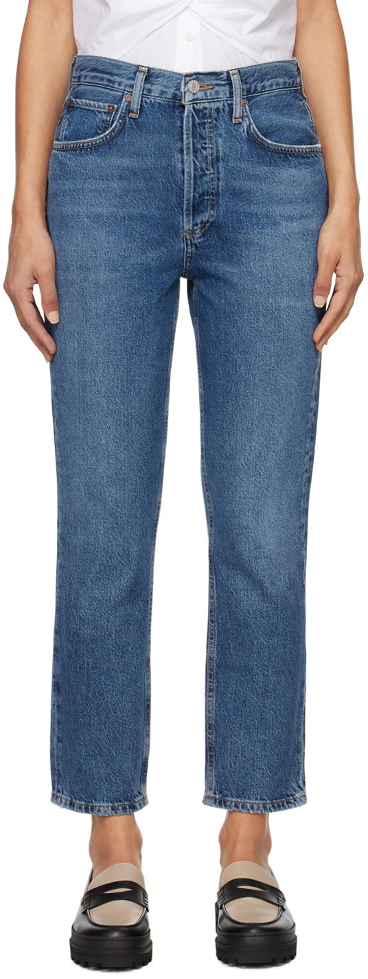 Jeans AGOLDE High Rise Straight Crop Jeans Sininen | A056B-1604