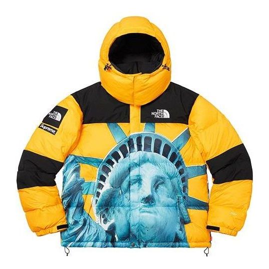 Puffer takki Supreme Supreme x The North Face Statue of Liberty Mountain Jacket Keltainen | SUP-FW19-910