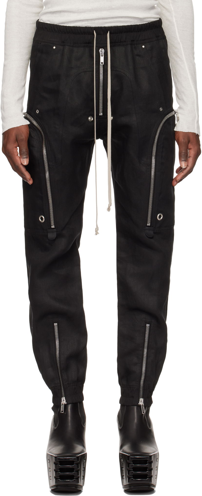 Cargo housut Rick Owens Rick Owens Hollywood Bauhaus Cargo Pants Musta | RU01E5377 TWL