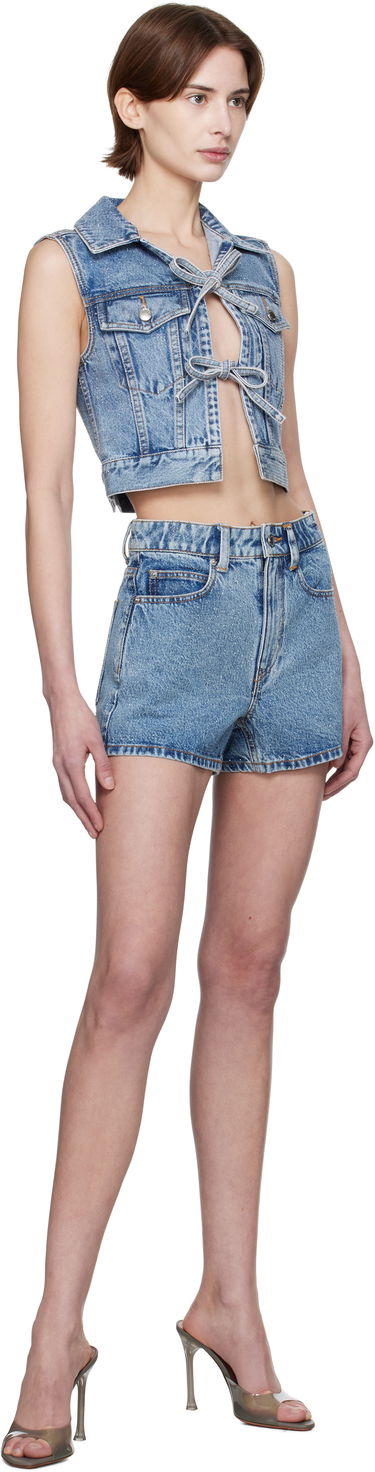 Liivi Alexander Wang Alexander Wang Clear Bead Hotfix Cropped Denim Vest Sininen | 1WC1251603, 3