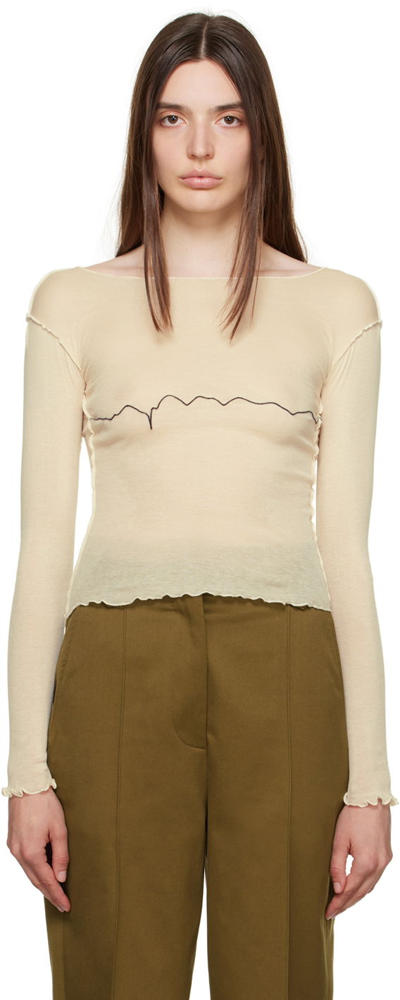 T-paita Baserange Tabbys Star Long Sleeve T-shirt Beige | TOTA-CG-000
