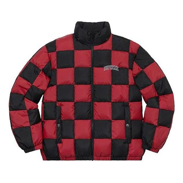Puffer takki Supreme Checkerboard Puffy Jacket Punainen | SUP-FW19-10891